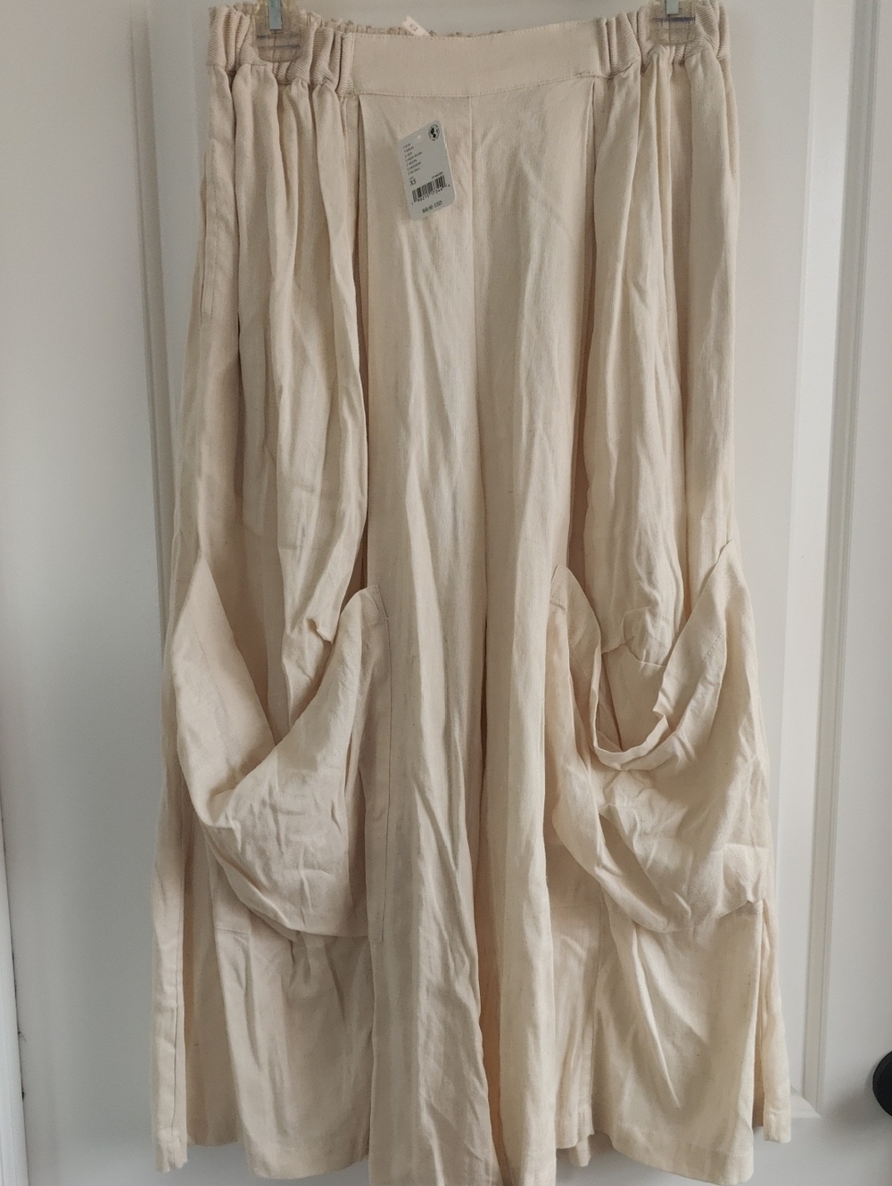 Free People Women's Linen Culotes in Cream Color NWT